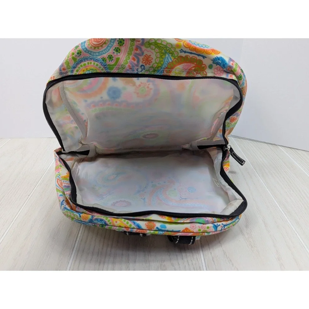 SCOUT women girls small backpack bag pink‎ green blue paisley vinyl 10x12
